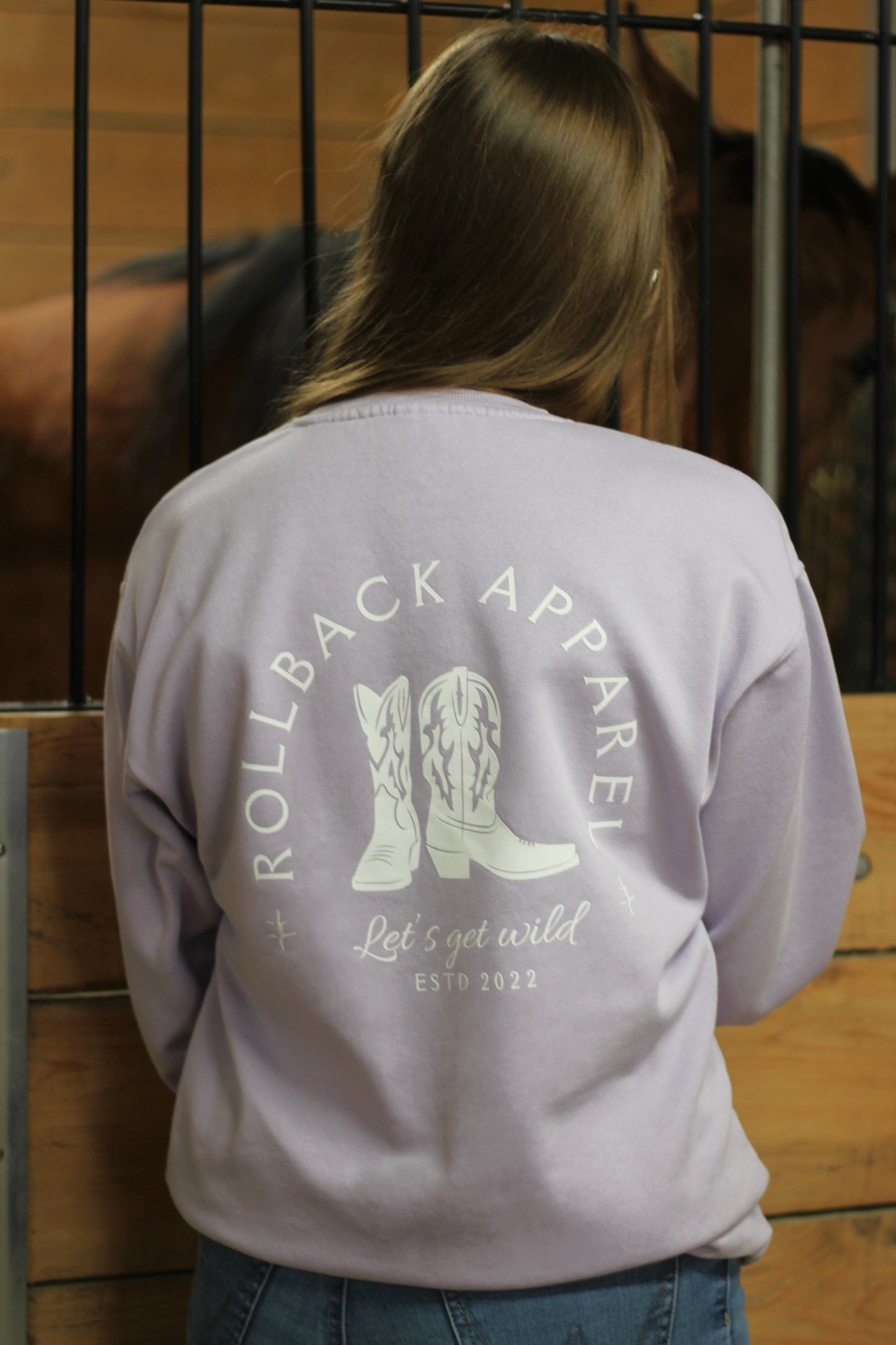 BOTTES DE COWBOY - Crewneck unisexe - Lilas