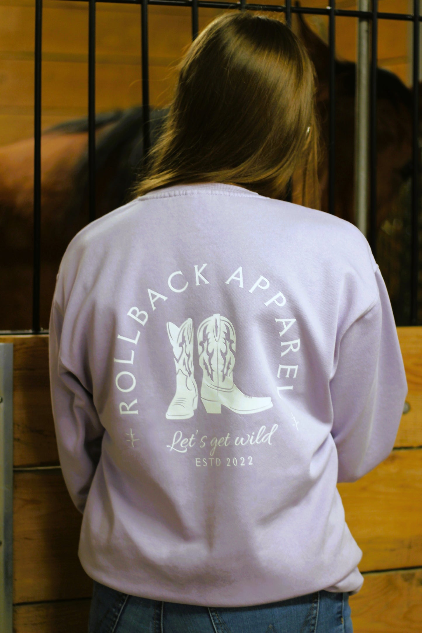 BOTTES DE COWBOY - Crewneck unisexe - Lilas