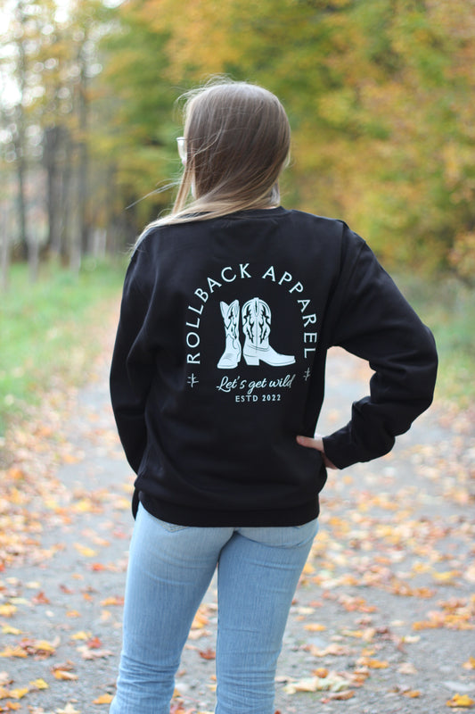 BOTTES DE COWBOY - Crewneck unisexe - Noir